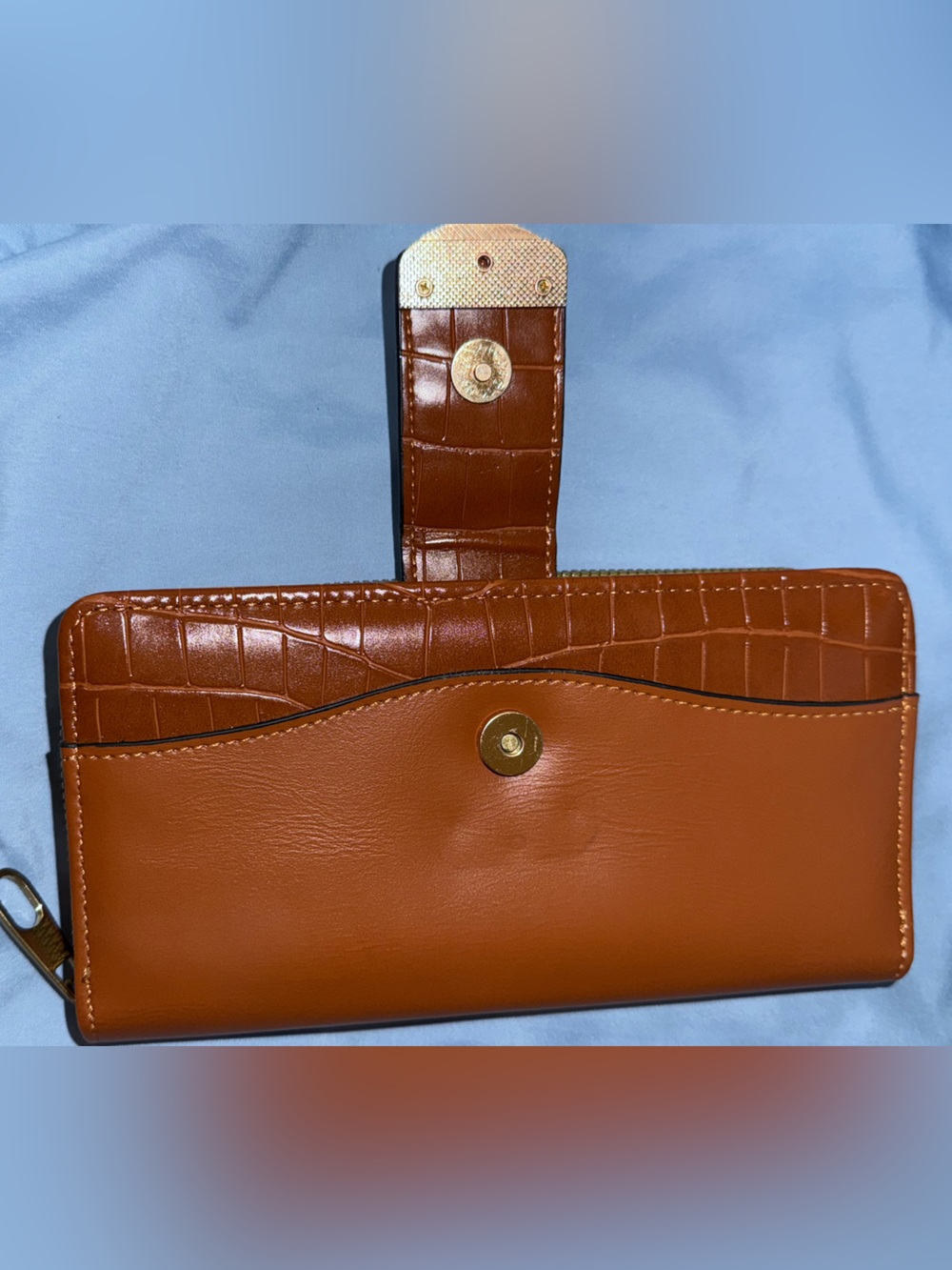 Tan Faux Leather Buckle Wallet - Picture 4 of 9